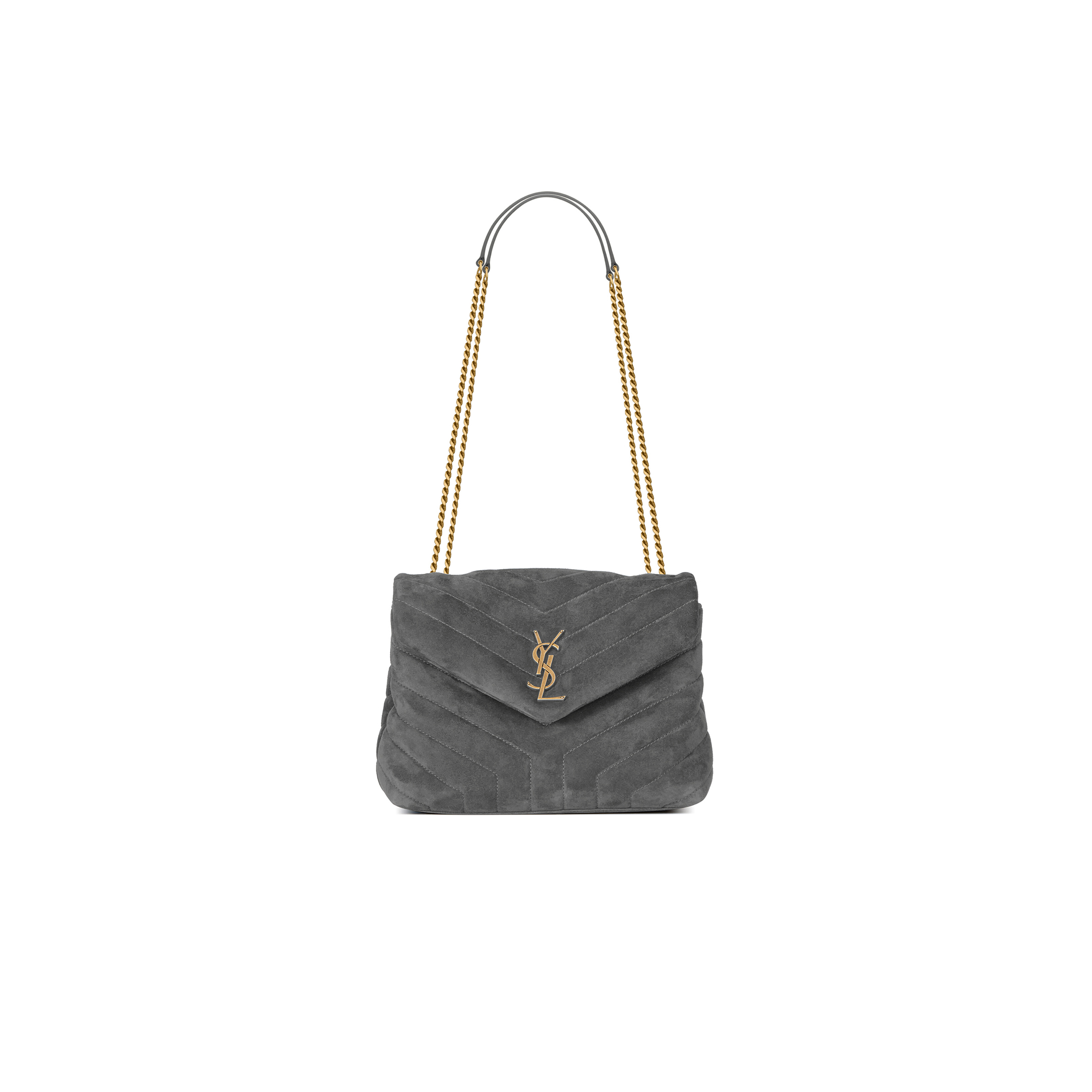 YSL LOULOU SMALL IN QUILTED SUEDE 4946991U8671112 (23*17*9cm)
